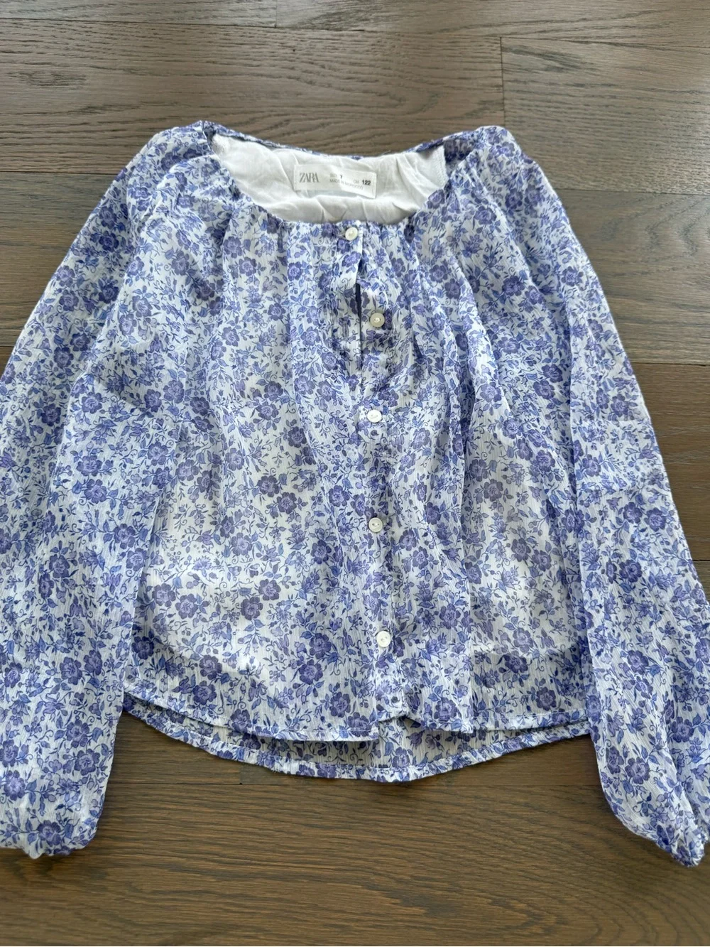 Zara Lavander and White Floral girls Matching Set with skirt
